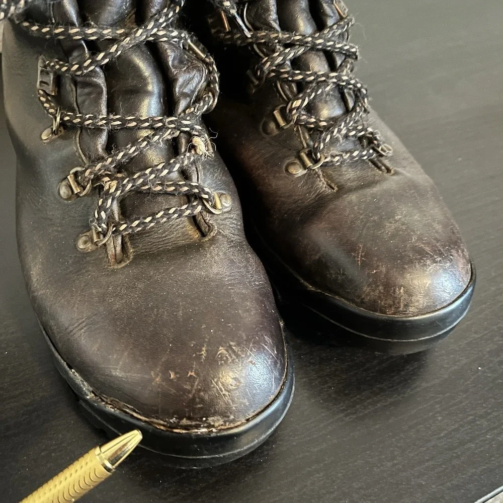 LL Bean Cresta Leather Hiking Boots Men's 12M Gore-tex Vibram Sole Romania Work - Picture 5 of 11